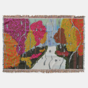 Autumn Day Apron Throw Blanket