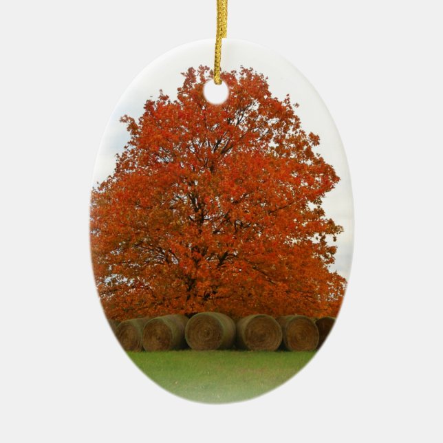 Autumn Day Ceramic Ornament (Front)