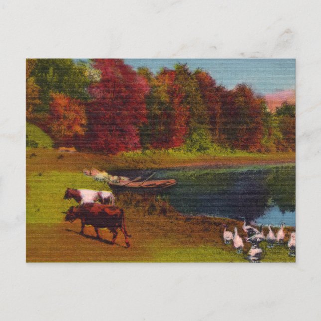 Autumn Day Vintage Postcard (Front)