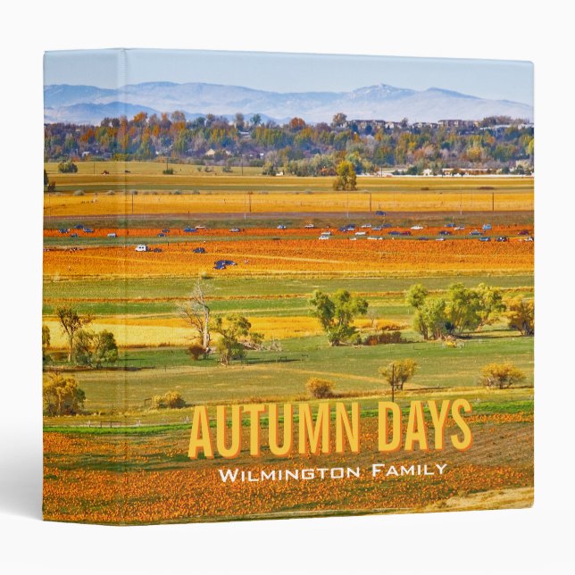 Autumn Days Pumpkin Harvest 3 Ring Binder (Front/Spine)