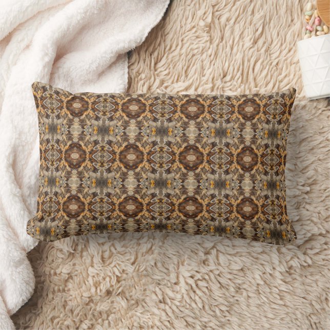Autumn Decor Abstract Nature Brown Lumbar Pillow (Blanket)