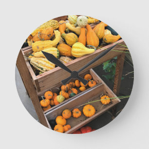 Autumn Decor Round Clock