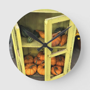 Autumn Decor Round Clock