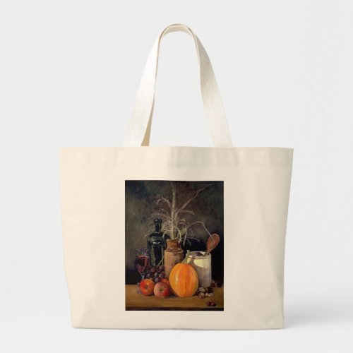 Autumn Decorations on Table Large Tote Bag