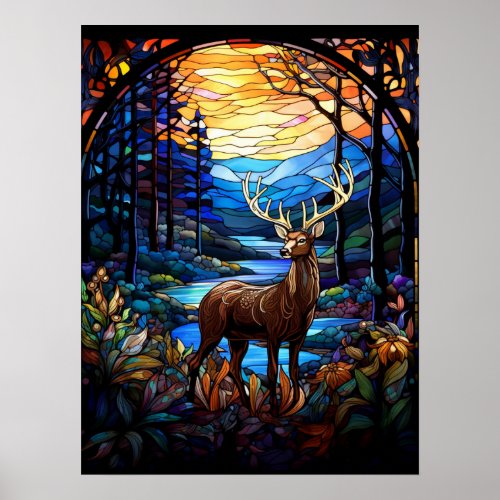 Autumn Deer Poster