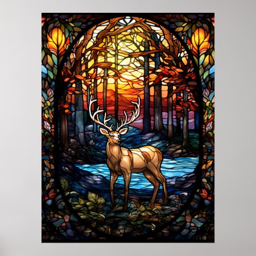 Autumn Deer Poster