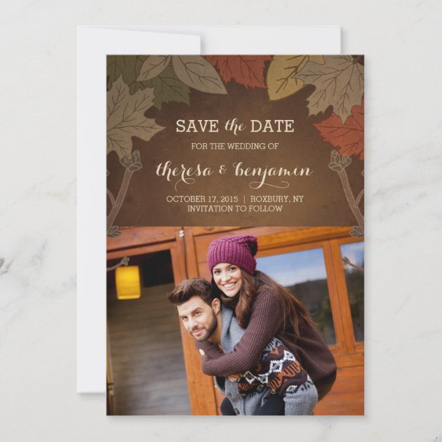 Autumn Delight Wedding Save The Date Card