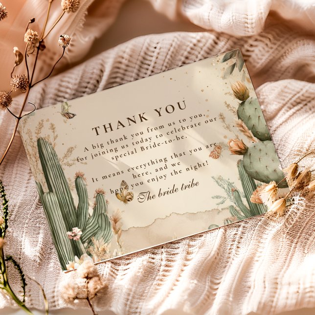 Autumn Desert Floral Bridal Shower Thank You Card (Creator Uploaded)