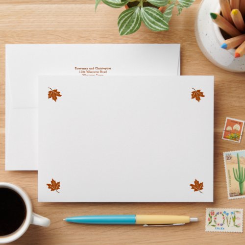 Autumn Design Wedding Envelope
