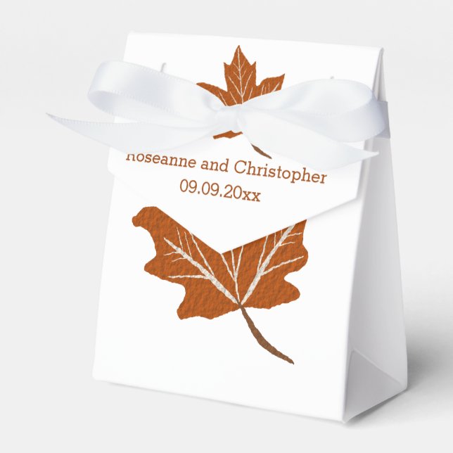 Autumn Design Wedding Favor Boxes (Front Side)