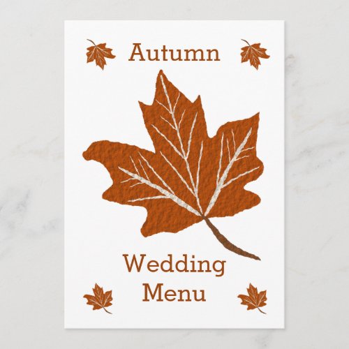 Autumn Design Wedding Menu