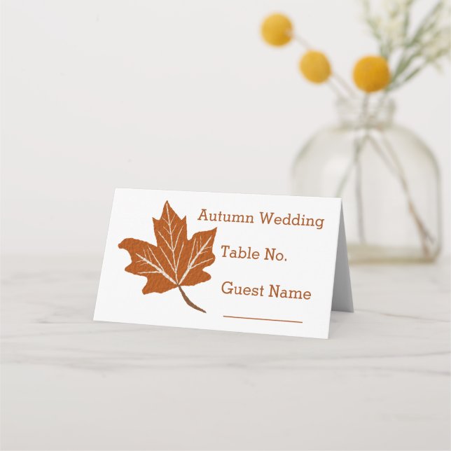 Autumn Design Wedding Place Card (Front)