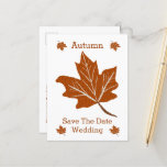 Autumn Design Wedding Save The Date  Announcement Postcard
