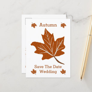 Autumn Design Wedding Save The Date  Announcement Postcard