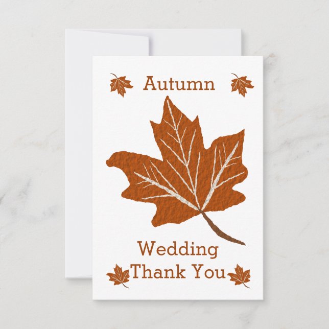 Autumn Design Wedding Thank You Card (Front)