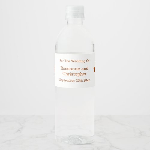 Autumn Design Wedding Water Bottle Label