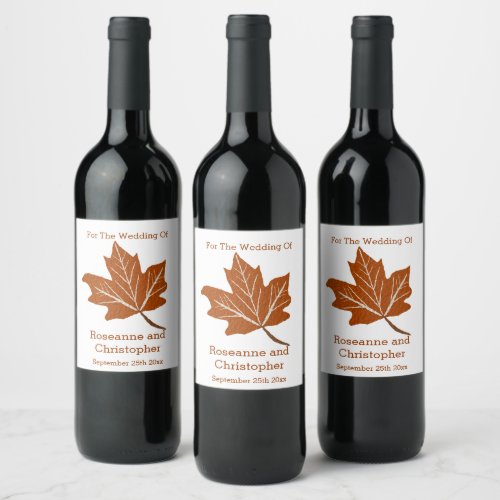 Autumn Design Wedding Wine Label