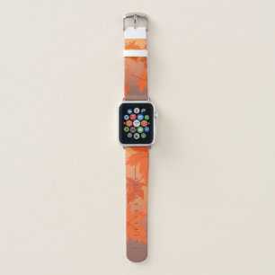 Autumn design with maple leaves and bokeh effect apple watch band