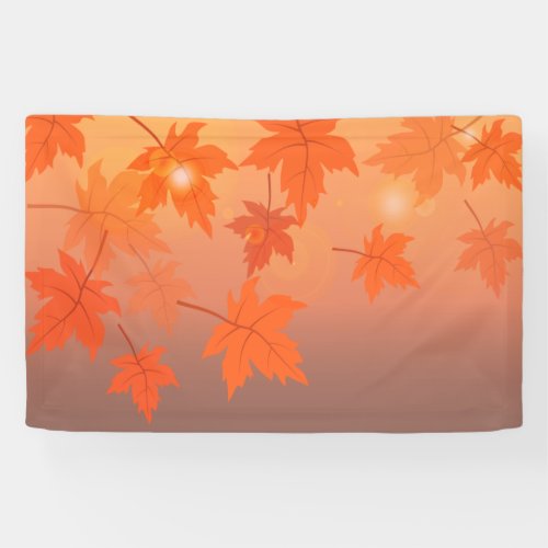 Autumn design with maple leaves and bokeh effect   banner