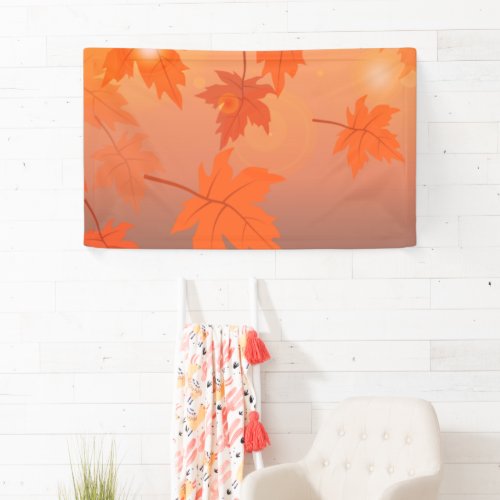 Autumn design with maple leaves and bokeh effect  banner