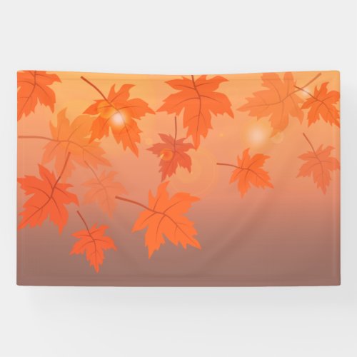 Autumn design with maple leaves and bokeh effect   banner