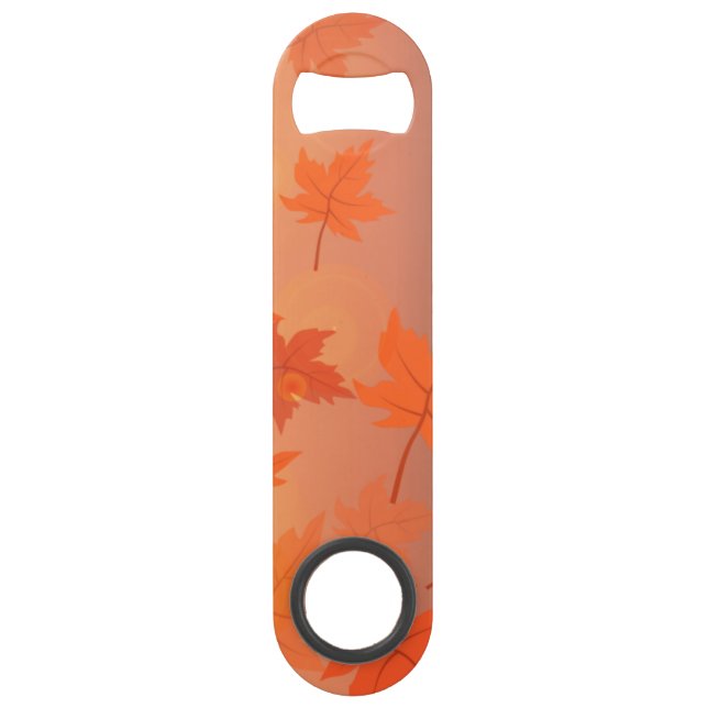 Autumn design with maple leaves and bokeh effect   bar key (Front)