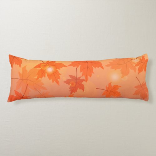 Autumn design with maple leaves and bokeh effect   body pillow