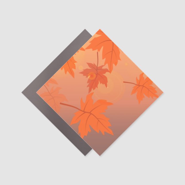 Autumn design with maple leaves and bokeh effect  car magnet (Front)