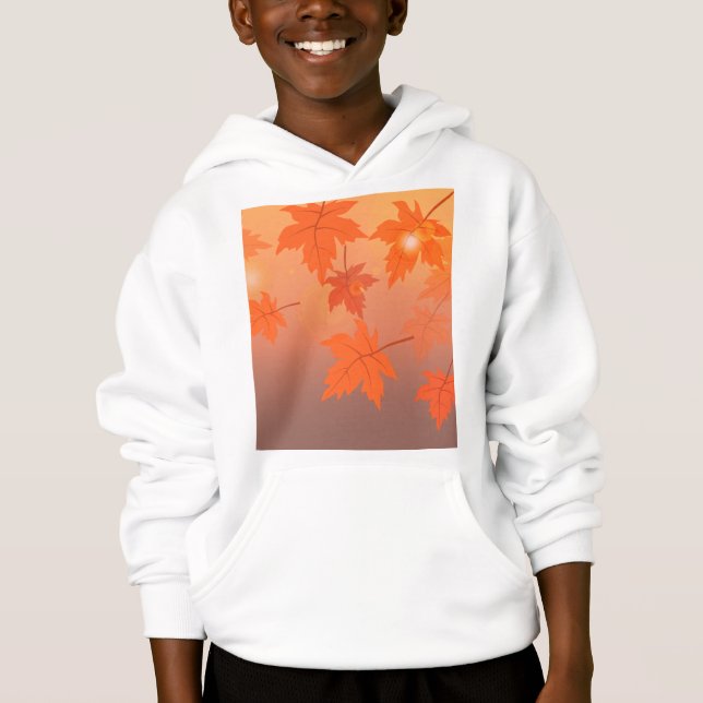 Autumn design with maple leaves and bokeh effect  hoodie (Front)
