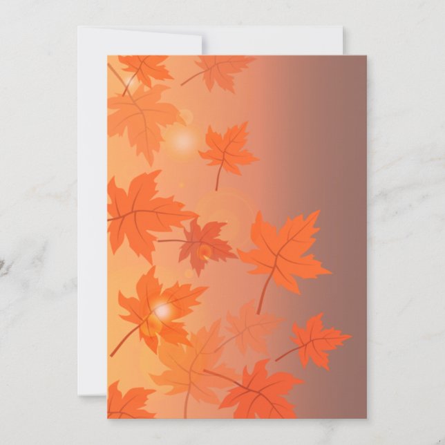 Autumn design with maple leaves and bokeh effect  invitation (Front)