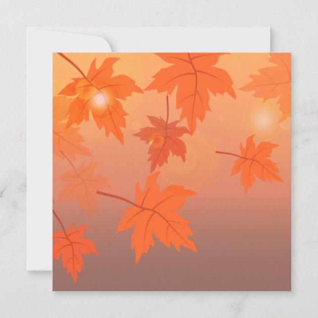 Autumn design with maple leaves and bokeh effect   invitation (Front)