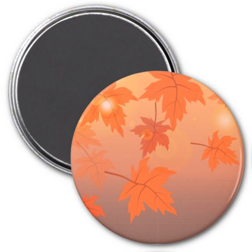 Autumn design with maple leaves and bokeh effect  magnet