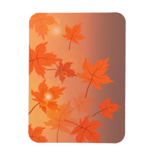 Autumn design with maple leaves and bokeh effect magnet