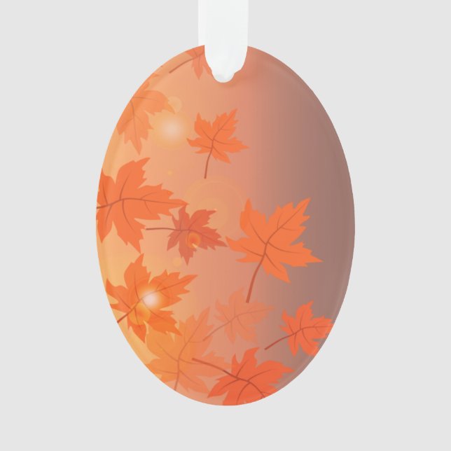 Autumn design with maple leaves and bokeh effect   ornament (Front)