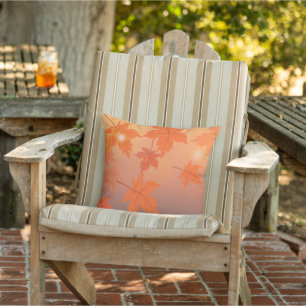 Autumn design with maple leaves and bokeh effect outdoor pillow