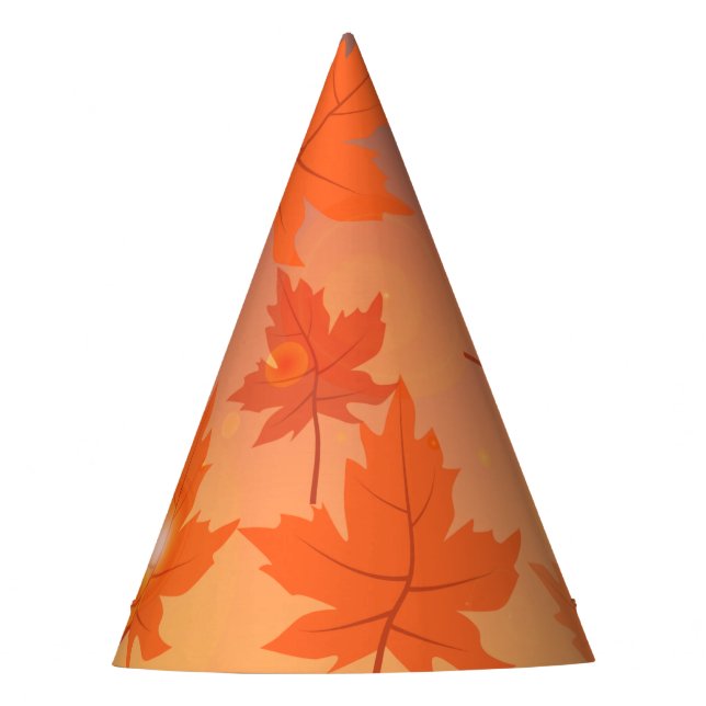 Autumn design with maple leaves and bokeh effect   party hat (Front)