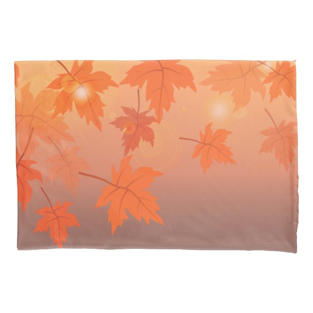 Autumn design with maple leaves and bokeh effect  pillow case (Front)