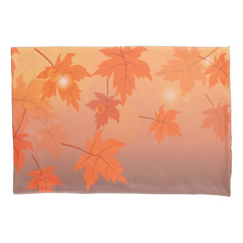 Autumn design with maple leaves and bokeh effect   pillow case