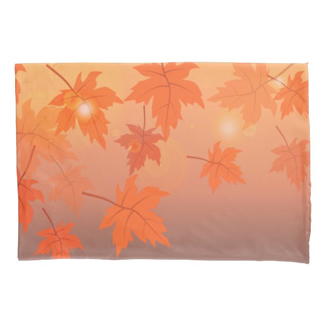 Autumn design with maple leaves and bokeh effect   pillow case (Front-Left)