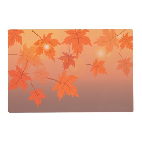 Autumn design with maple leaves and bokeh effect   placemat