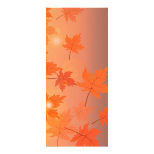 Autumn design with maple leaves and bokeh effect   rack card