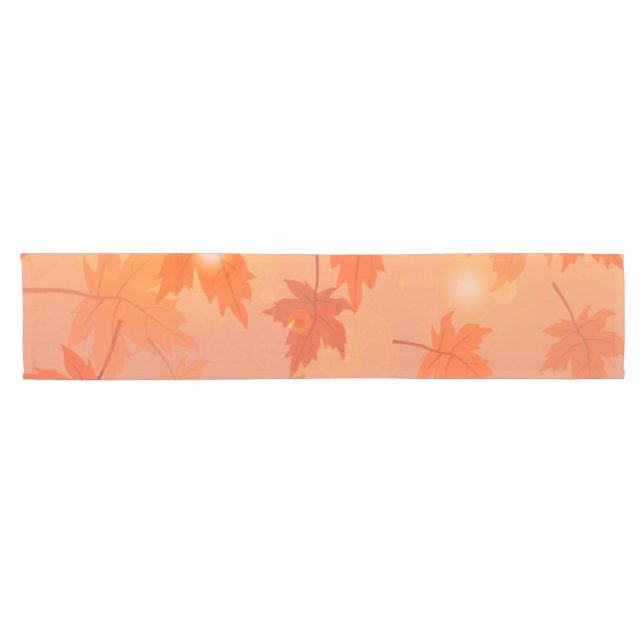 Autumn design with maple leaves and bokeh effect   short table runner (Horizontal)