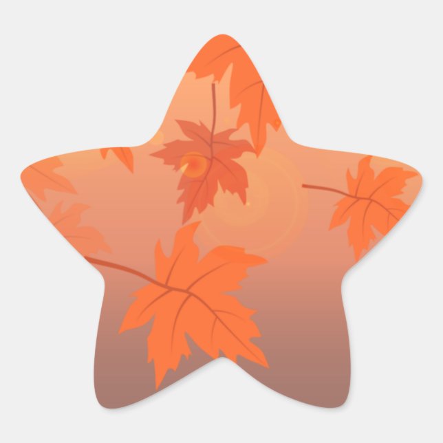 Autumn design with maple leaves and bokeh effect   star sticker (Front)
