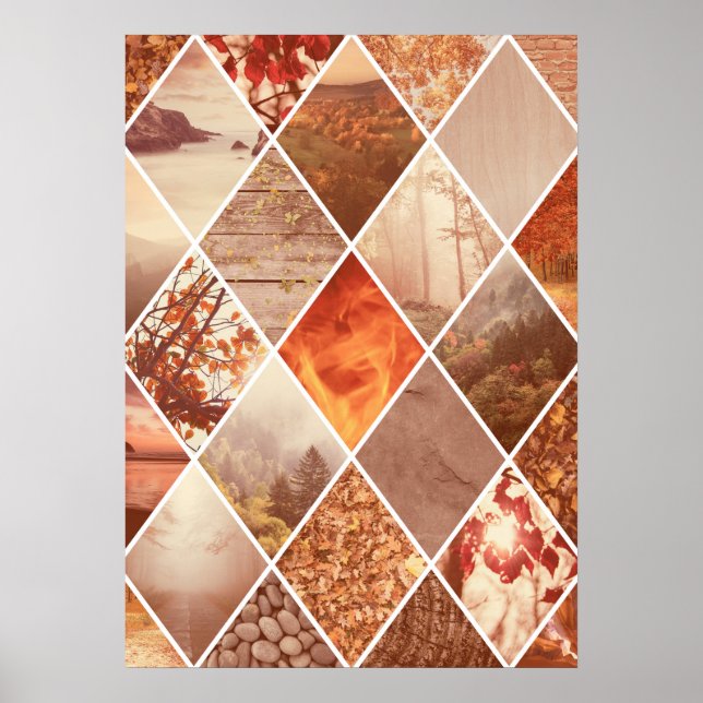 Autumn Diamond Pattern Poster (Front)