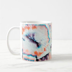 Autumn Dirty Art Graffiti. Tie Dye Shibori. Bordo Coffee Mug