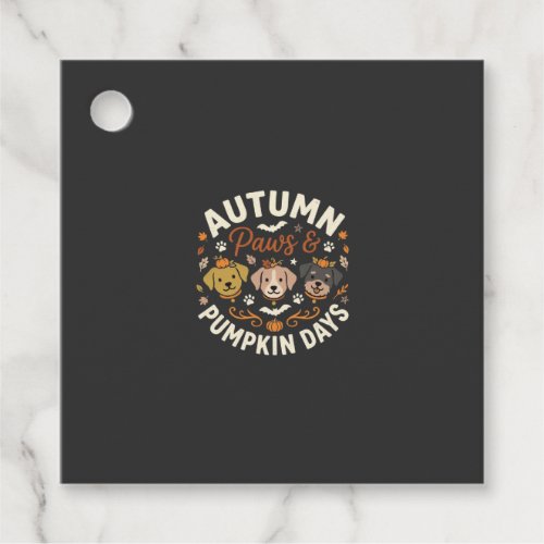 Autumn Dog Pumpkin Paws Favor Tags