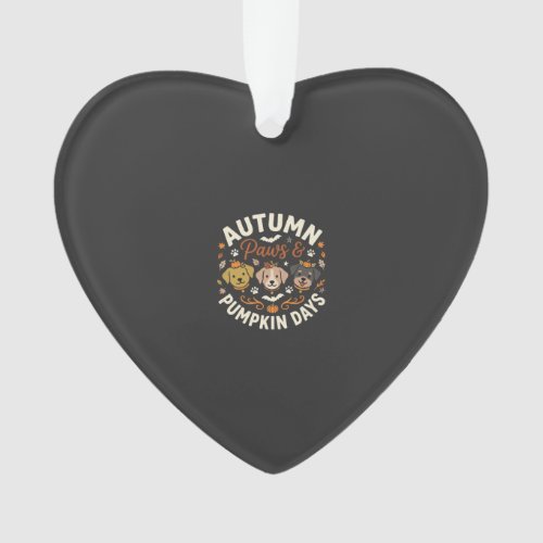 Autumn Dog Pumpkin Paws Ornament