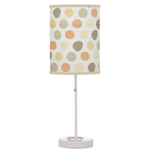 Autumn Dots on Vintage White Table Lamp