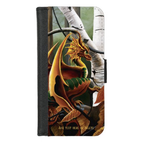 Autumn Dragon Orange Green Fantasy iPhone 87 Wallet Case