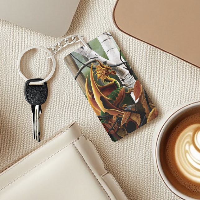 Autumn Dragon Orange Green Fantasy Keychain (Creator Uploaded)